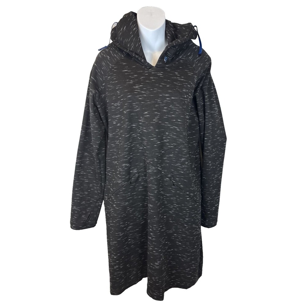 Betabrand Black Print Red Eye Hooded Travel Dress 2XL Pockets Plus